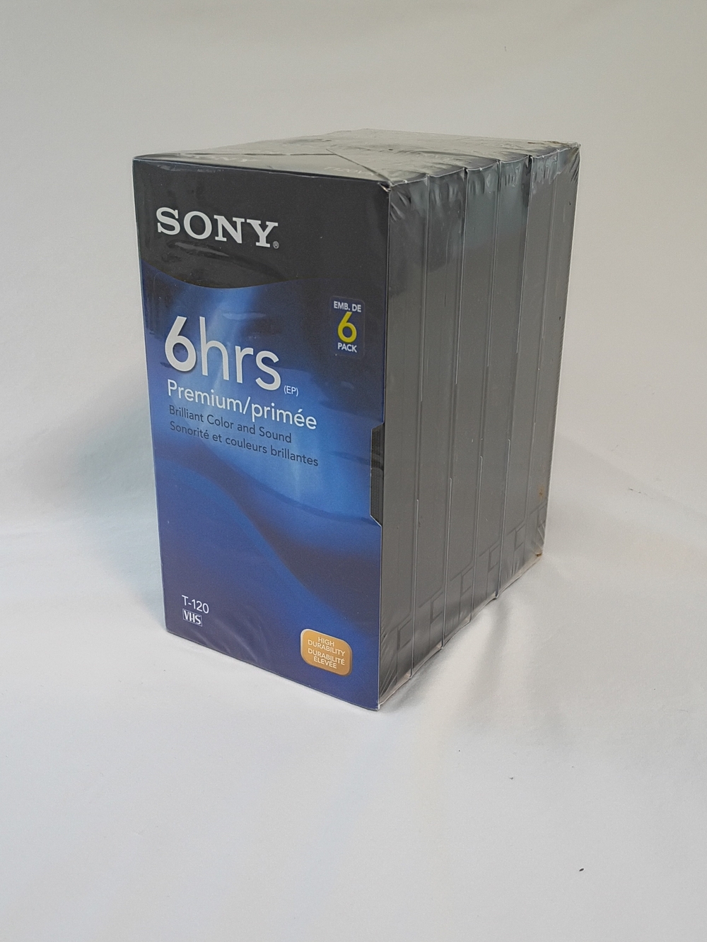 Sony 6hrs Premium VHS T-120 Tape 6 Pack New Factory Sealed 246m
